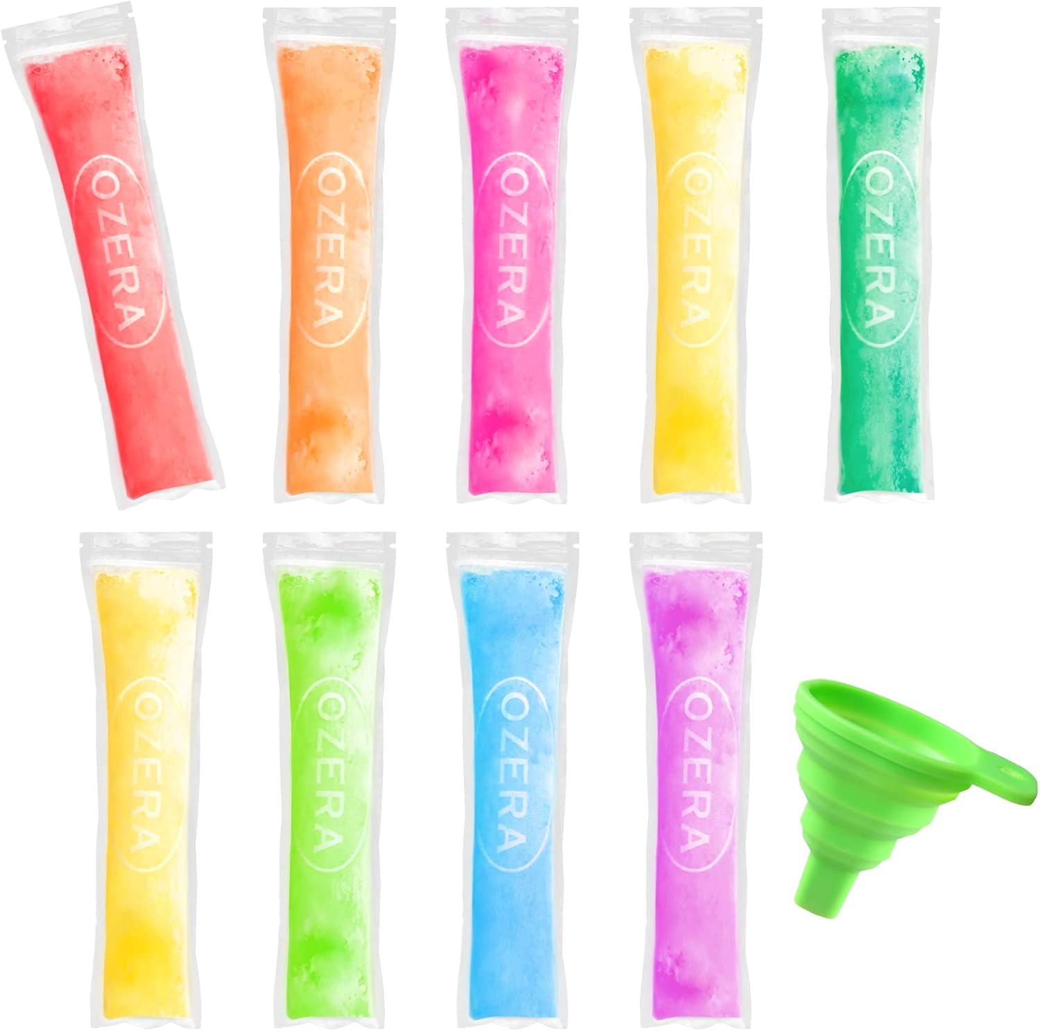 Popsicle Bags 300 Pack Kids Adults Disposable Freeze Pop Bags DIY Popsicle Pouches Yogurt Tube Healthy Snacks Fruit Smoothie Ice Party Favors with Funnel