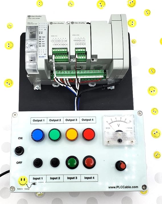 PLC Cables, Inc Allen Bradley Micro850 L50E Programmable CCW PLC Trainer ~ Micro800 Training Starter Kit Analog