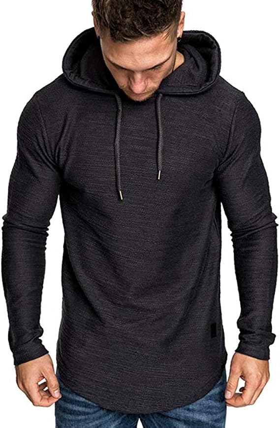 Wowcarbazole Men's Gym Hoodies Workout Sweatshirts Short Sleeve Athletic Muscle T-Shirts Pullover