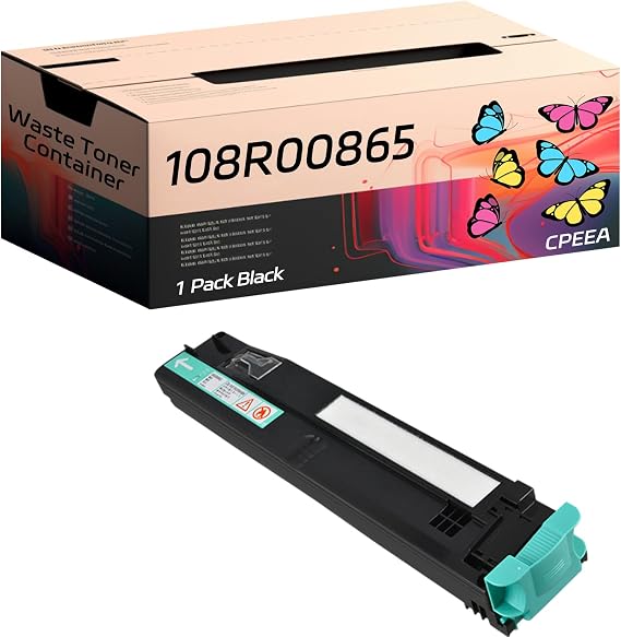 Compatible for Xerox 108R00865 Waste Toner Container Work for Xerox Phaser 7500 Phaser 7500DN Phaser 7500DT Printers, with Chip, High Yield 50000 Pages, Clear Printing (Black)