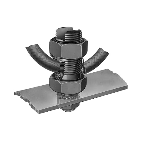 Burndy K2C22 Servit Post Mechanical Grounding Connector, 3/4" Nut Size, 15/32" Stud Length, for 1 or 2 Conductors