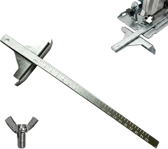 Silver Replacement Circular Saw Edge Guide with Scale,Metal Cutting Guide Rail for Straight Woodworking Cuts,Sliding Guide for Circular Saw Compatible