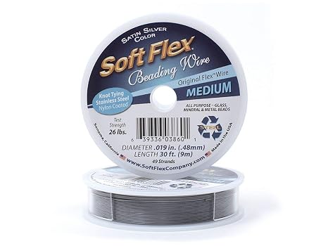 Silver .019 49-Strand Softflex Wire 30 Feet Spool by Soft Flex Co