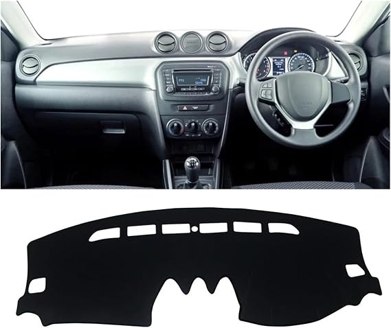 Dashboard Cover Mat For Suzuki For Vitara LY Hybrid 2015 2016 2017 2018 2019 2020 2021 2022 Car Dashboard Cover Mat Sun Shade Pad Instrume Panel Carpets Dash Cover Mat(A RHD Black Side)