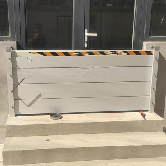WDJBPSH Garage/Basement/Parking Gate/Porch Flood Defence Baffle, 12 10 8 6 3 Feet Long Flood Protection Barrier, Reusable Water Prevention System/Temporary Water Dams(L - 5.6 FT)