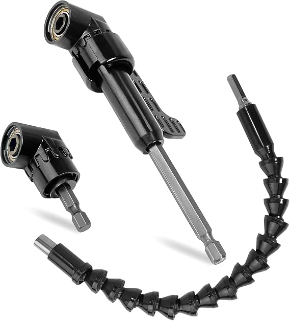 Guyuyii 90/105 Right Angle Drill Attachment Kit and 11.8" Flex Extension
