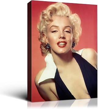 Denozer Marilyn Monroe Canvas Wall Art Poster 24x32 inch Classic Movie Stars Painting Home Decor Female Portrait Artwork for Living Room Bedroom