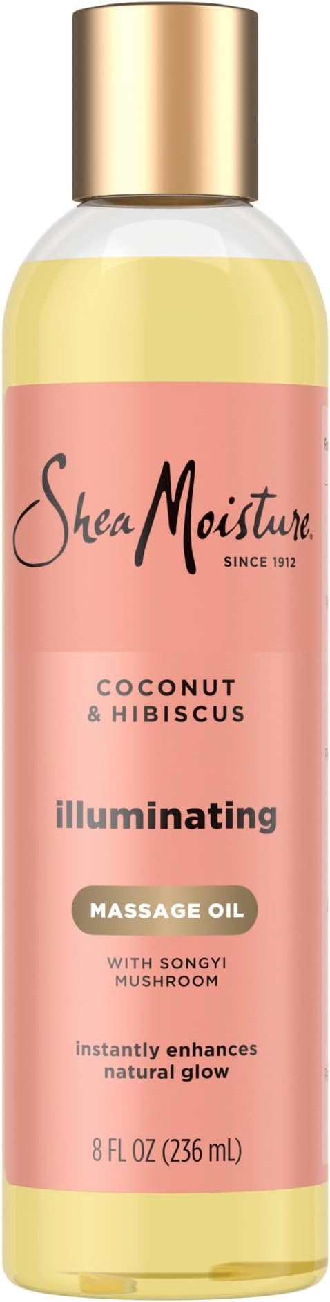 Shea Moisture Coconut & Hibiscus Massage Oil and Body Oil for Dry Skin, Bath Oil with Coconut Oil and Vitamin E Oil for Skin, 8 oz