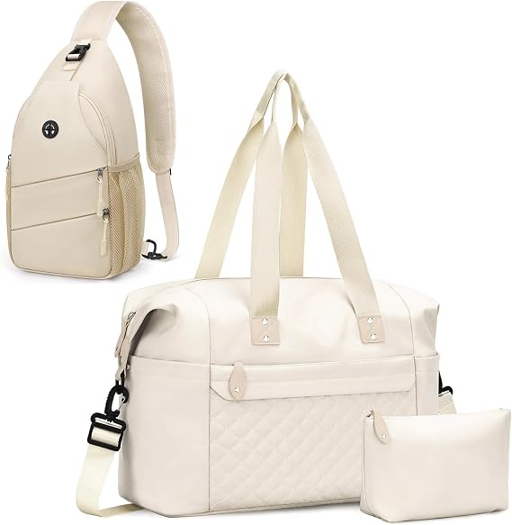 Pritent Crossbody Bags for Women & Travel Duffle Bag for Women(Beige)