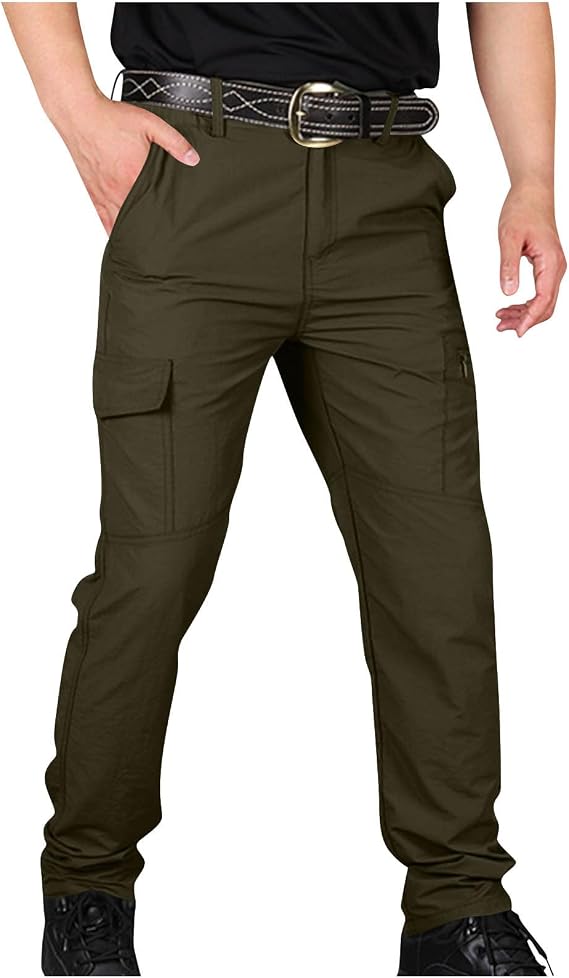 Tactical Pants for Men Quick Dry Straight Leg Mens Cargo Pants Lightweight Stretch Hiking Work Trousers with Pockets