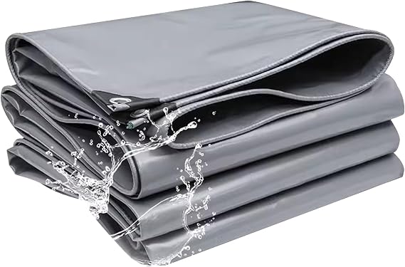 Heavy Duty PVC Waterproof Tarpaulin Tarp Sheet - UV Protective Cover for Rain Shelter and Groundsheet for Outdoor Use