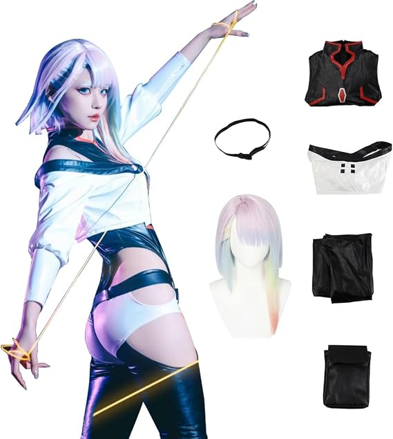 Anime Costume Lucy Cyberpunk Cosplay PU Leather Bodysuit Halloween Costumes For Women