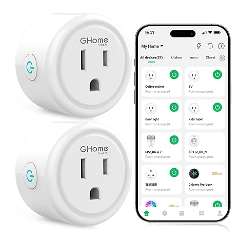 GHome Smart Plug, WiFi Smart Plugs that Work with Alexa and Google Home