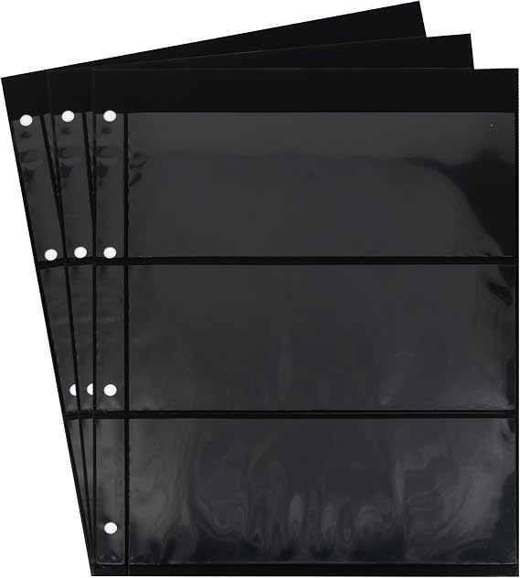20 Prophila Insertion Pages 3 Lines on 10 Double-Sided Black Insert Sheets
