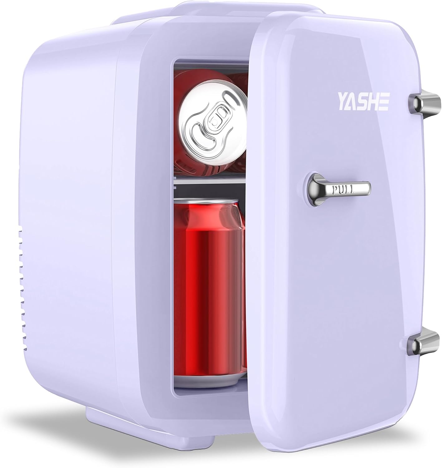 yashe mini fridge 4 liter mini refrigerators for cosmetics drinks 220 v ac  12 v dc thermoelectric cooling and heating small fridge for bedroom office dorm car purple