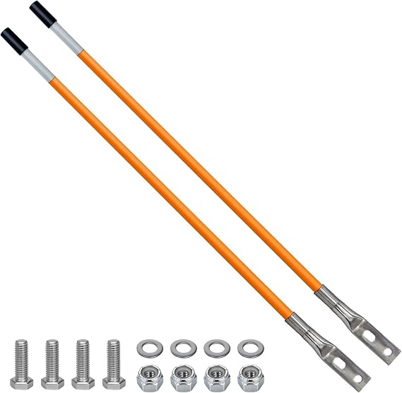 CCLINK 27"Snow Plow Blade Markers Guides Kit Solid Tube 304L Stainless Steel Base Fit for Blizzard Boss Sno-Way Western Snowplows 62265 and Many More (Orange)