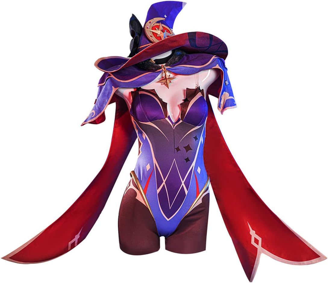 RAVPump Cosplay Costume, Genshin Impact Cosplay - Mona Cosplay Outfit with Hat