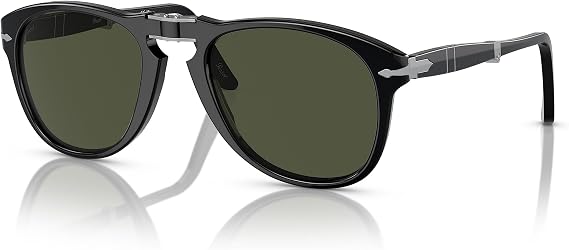 Persol PO0714-95/31 sunglasses FOLDING BLACK w/GREEN 54mm