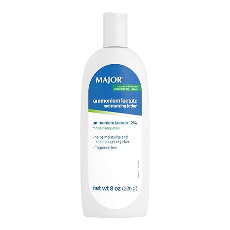MAJOR Ammonium Lactate 12% Moisturizing Lotion - Lactic Acid Lotion - Helps Hydrate, Soften, and Exfoliate Rough, Dry Skin - Daily Body Lotion - Fragrance-Free - 8 Oz (1 Pack)