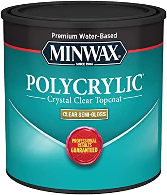Minwax Polycrylic Protective Finish, Clear Gloss, Clear, 1/2 Pint, 244444444