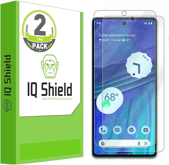 IQShield 2 Pack Screen Protector for Google Pixel 7, Easy Install, Anti-Scratch, Anti-Bubble, Clear TPU Film