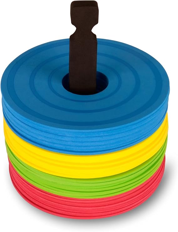 Disc Soccer Sport Cones Flat Disc Markers Indoor Court EVA Foam Agility Training Field Markers - Safe for Floors, Perfect for Soccer/Basketball/Volleyball Training,40Pcs