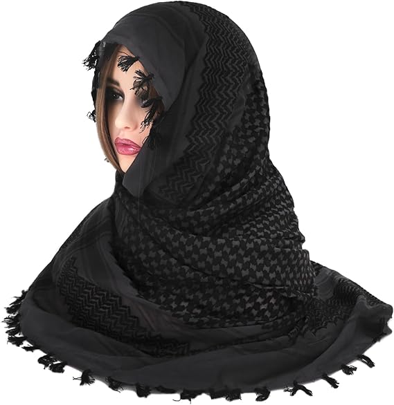 JIAHG Mens Embroidered Keffiyeh Scarf Islamic Neck Wrap Head Cover Turban Cap Muslim Arabic Dubai Saudi Traditional Headwear