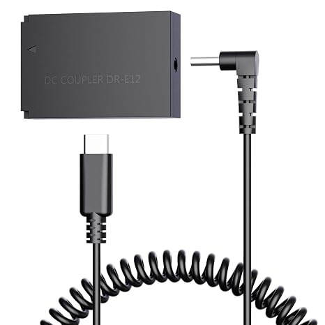 DR-E12 DC Coupler LP-E12 Dummy Battery USB Kit for Canon EOS M, M2, M10, M50, M50 Mark II, M100, M200, Kiss M M2 Cameras