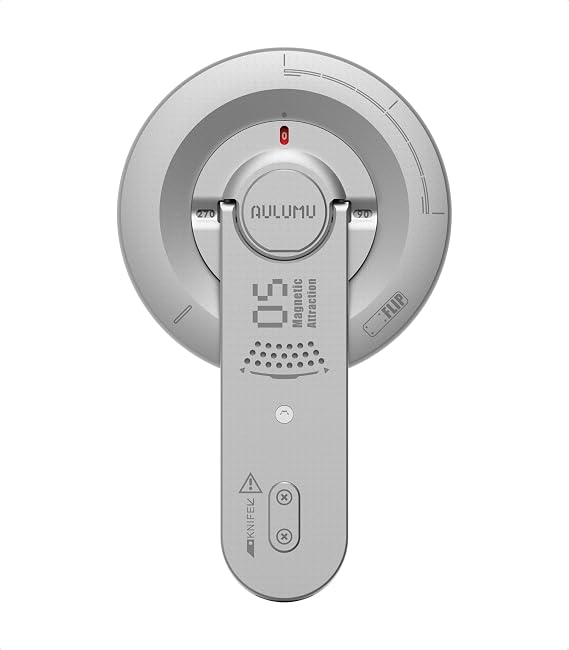 Aulumu G05 Air for MagSafe Grip Stand | Rotation Angle Adjustment | Aluminium Alloy Ultra Light & Ultra Thin | with Box Opener- Silver