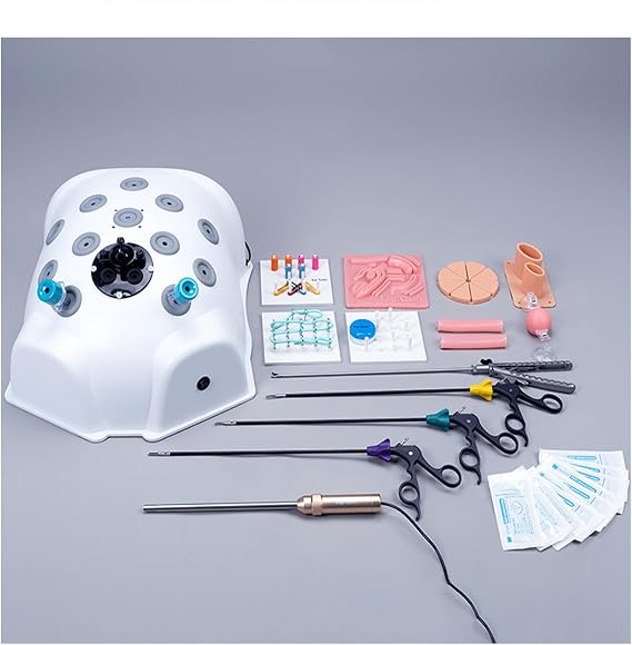 Laparoscopic Surgery Training Suture Practice Kit, Laparoscopic Simulator, Laparoscope, 30° Variable Focus, Endoscope Training, Bio-Model, 8 Modules, 3D Suture Practice Kit, Training Module, Medical
