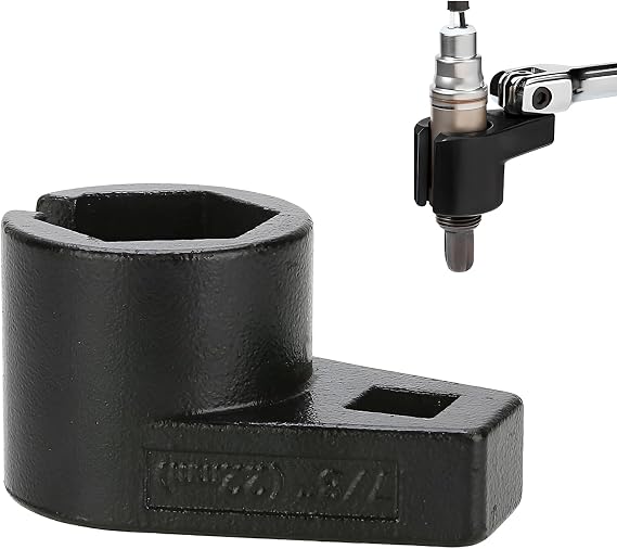 Offset Oxygen Sensor Socket, 3/8-Inch Drive by 7/8-Inch (22mm) Oxygen Sensor Wrench with Wire Gate, 6-Point Vehicle O2 Sensor Removal Tool Preventing Damage to Wires