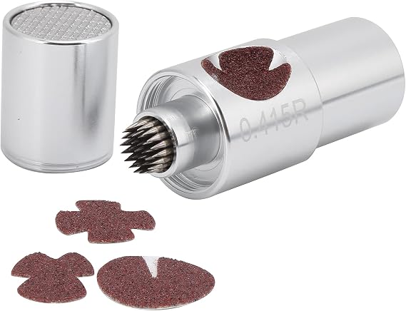 Aluminum Billiard Pool Cue Tip Shaper, Portable Cue Tip Tool with 3 Arc Sharpeners and Sandpaper, Rust - Resistant Snooker Stick Tip Tapper for Players and Enthusiasts