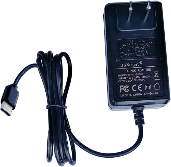 UpBright 5V 3A USB Type C AC/DC Adapter Compatible with Sony AC-E0530C 9-301-003-21 SRS-XB43 SRS-XB33 SRS-XB23 SRS-XB13 Extra BASS Bluetooth Speaker SRS-NS7 SRS-NB10 DC5V Power Supply Battery Charger