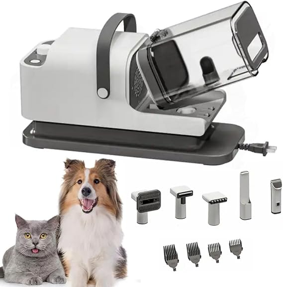 Professional Pet Grooming Vacuum Kit, 20000PA Pet Hair Vacuum & Dryer 5-in-1 for Dogs Cats, Pet Clippers,Dog Vacuum Brush for Shedding Grooming, Suction 99% Pet Hair