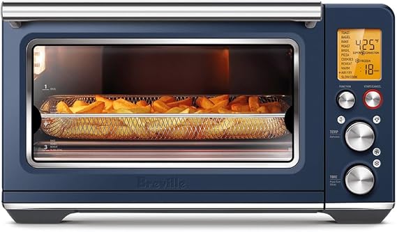 Breville BOV860DBL Smart Oven Air Fryer, Damson Blue | Bake, toast, broil and more with countertop oven's 11 cooking functions | Convection setting reduces cook time by up to 30%