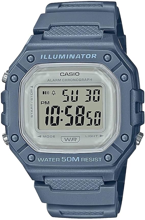 Casio W-218HC-2AVDF Wristwatch, Blue, Standard