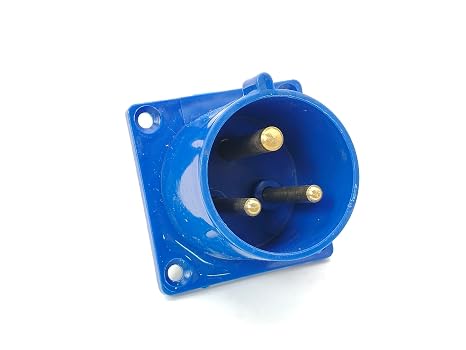Elecbee 32A 3pin IEC60309 Panel Mount Pin Receptacle 220V-250V 50/60Hz 6h 2P+E IP44