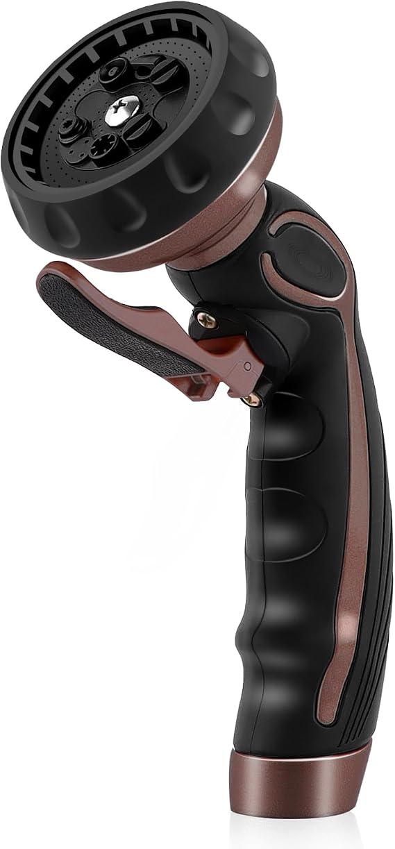 RESTMO Hose Nozzle with Easy Self-Lock Trigger, Heavy Duty Water Sprayer