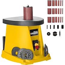 Electric Oscillating Spindle Sander, 450W Desktop Drum Sander with 5 Sanding Sleeves & Sandpaper, Max 2000 RPM for Woodworking