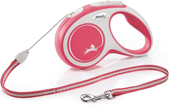 Flexi New Comfort Cord Grey & Red Small 5m Retractable Dog Leash/Lead for Dogs up to 12kgs/26lbs