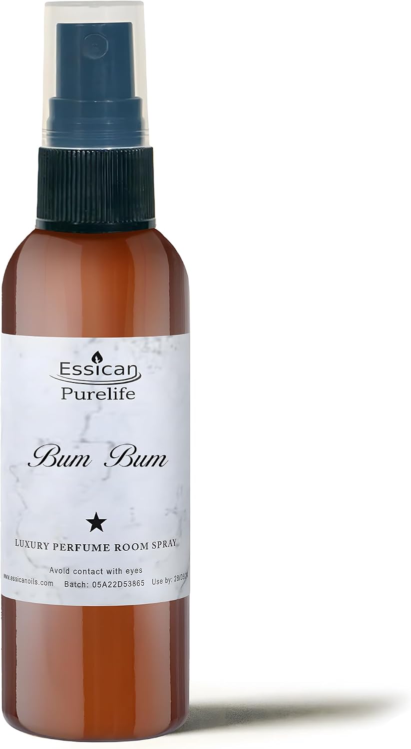 Essican Purelife Room Spray Air Freshener Spray for Home, Bum Bum, 100ml Home Fragrance Luxury Bathroom Air Freshener Sprays Odour Neutraliser, Mist Office & Room Fragrance Sprays