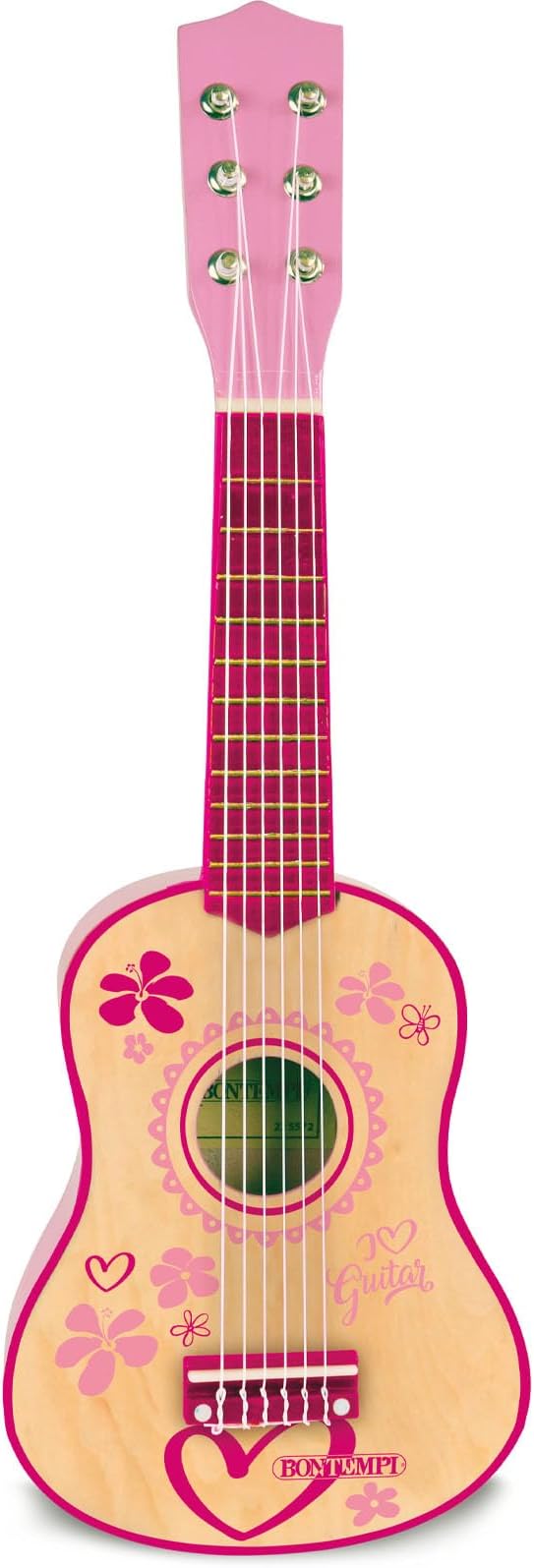 Bontempi - Small Pink Wooden Guitar, 55 cm (225572)