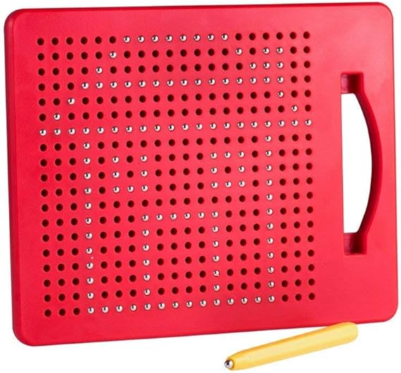 Playmags Magnetic Drawing Board, Travel Toys for Kids & Toddlers, Magnet Beads wDrawing Stylus, 8.5 x 7 Travel Size Road Trip Activities for Boys & Girls Ages 4-8