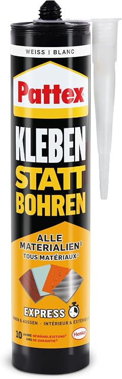 Pattex PKBEX Glue Instead of Drilling Express Mounting Glue, White