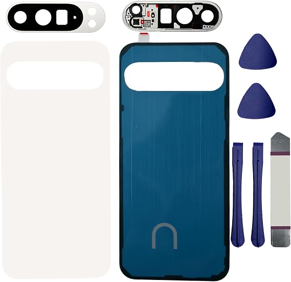 Pixel 9 Pro XL バックガラス 交換用 リアカメラレンズ付き Google Pixel 9 Pro XL 5G バックカバー ガラスハウジング ドア