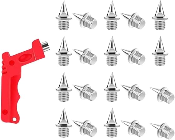 Track Spikes 100Pcs Track Shoe Spikes Professional Portable with Wrench for Short Distance Running Training Practice Outdoor Sprint