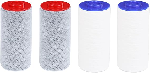 Replacement Filter Set for Weddell Duo Shower Heads and Handheld Showers - Triple Layer Filtration to Remove Chlorine/PFAS (2R+2B Set)