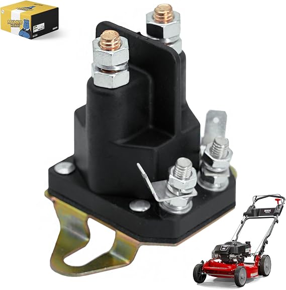MYMRO 117-1197 784-1221-210 12V Starter Solenoid Compatible for Exmark Lawn Boy Toro Z Mower 1-513075 104-3189 212655 28-4210 47-1910, 4 Terminal DC Lawn Mower Solenoid