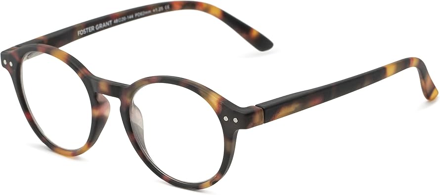 Foster Grant unisex adult Everett Pop of Power Bifocal Style Blue Light Reading Glasses, Matte Tortoise, 48mm US
