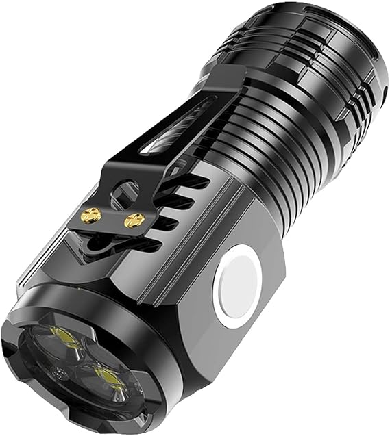 FETNHU German Three-Eyed Monster Mini Flash Super Power Flashlight, Three-Eyed Monster Mini Flashlight, German 3 Eyed Monster Mini Flashlight, Small Powerful Flashlight for Camping, Hiking (A)